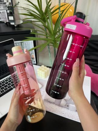 清凉一夏,1000ML高颜值透明便携饮水杯#环保材料
