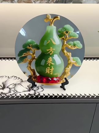 八方来财招财客厅摆件家用旺宅转运桌面翠玉葫芦摆台居家玄关摆台#家居摆件 #装饰摆件 #美观实用 #家居好物 #好物推荐🔥