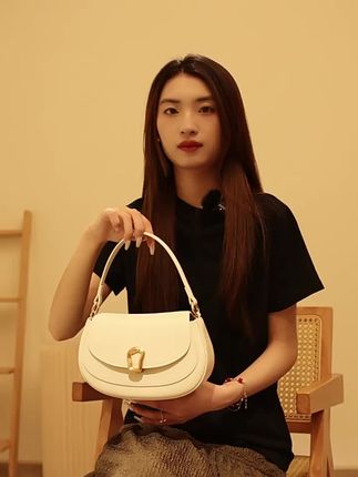 GXFMOD小众品牌法式牛皮通勤包女高级感腋下包2025春夏时尚马鞍包