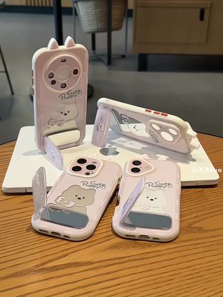 好可爱的猫耳西高地支架壳~支架打开还带补妆镜,好朋友 凭咱俩的关系给我安排一个不过分吧#这个手机壳真的长在我心巴上了 #快分享给你的好友 #仙女必备 #支架手机壳 #阔爱炸了