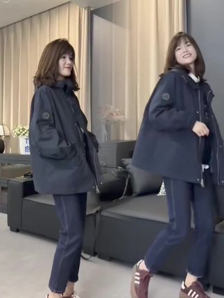 韩版休闲中长款风衣 #秋季新款 冲锋衣外套#穿出女神范 #气质风衣穿搭 #品质女装 #做工精细
