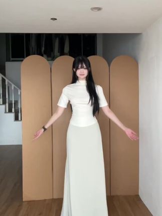 法式老钱垂感半身裙薄款百搭高腰显瘦纯色包臀鱼尾长裙子AM25117#高级感穿搭#显瘦穿搭#西装裤#半身裙#谁穿谁好看