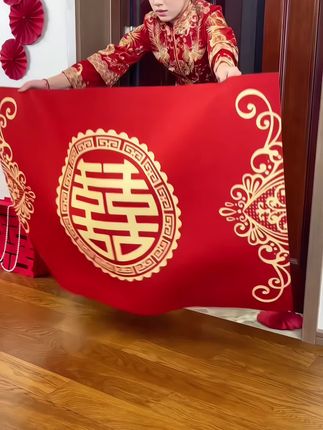 吾家有喜结婚地垫入户门垫床边地毯卧室红色大门口男方新婚房布置#种草 #好物分享 #家用好物 #美观实用 #备婚日常