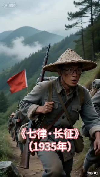 #正能量历史传播 #红军长征过雪山 #经典诗词诵读 #创作者中心 #创作灵感 《七律·长征》(1935年)
红军不怕远征难,万水千山只等闲。五岭逶迤腾细浪,乌蒙磅礴走泥丸。金沙水拍云崖暖,大渡桥横铁索寒。更喜岷山千里雪,三军过后尽开颜。