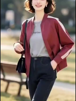 2025春秋新款又酷又飒减龄高级感超好看棒球服休闲百搭夹克外套女#每日分享 #春秋穿搭 #新品穿搭 #谁穿谁漂亮