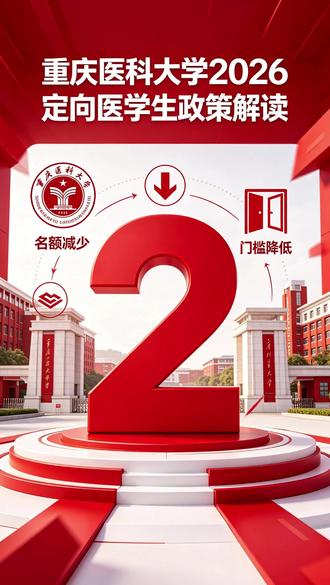 重庆考生注意!重医定向名额减半,报考门槛放宽 #录取吧#重庆高考 #重庆医科大学 #定向医学生 #免费医学定向 #重庆高三 #高考提前批 #临床医学 #重庆志愿填报