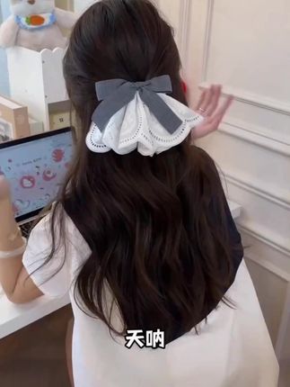 超温柔!韩系文艺格子蕾丝发夹,高级感满满! #温柔头饰 #文艺发夹 #蕾丝发夹 #韩系发夹 #高级发卡