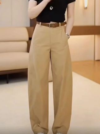 小弯刀阔腿裤女初秋新款百搭工装裤子宽松显瘦休闲长裤#女裤 #阔腿裤 #长裤 #工装裤 #休闲裤