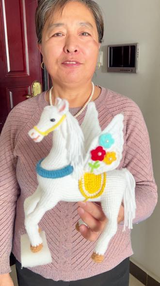 飞马送吉兆,财运节节高 #马年祝福 #钩织