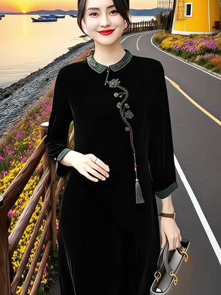 #时尚妈妈装 #洋气减龄 #显瘦穿搭 #连衣裙#早秋穿搭