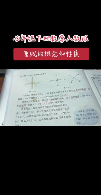 七下数学知识点:垂线的基本概念和性质 #数学老师 #初中数学 #七下数学笔记 #垂线的画法