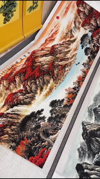 中式客厅必备!八骏图挂画,不满意可退哦! #友友开门我来给你送马年礼啦 #客厅挂画