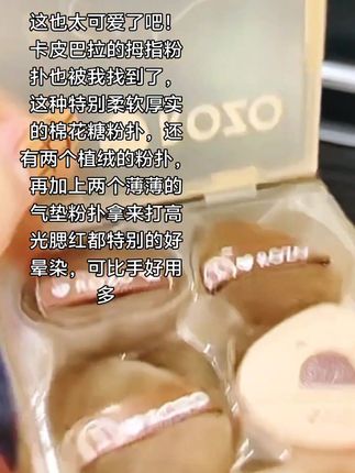 ROZO卡皮巴拉指尖粉扑五枚装定妆植绒粉扑超软粉饼扑干湿两用#粉扑 #上妆工具 #植绒粉扑 #好物推荐