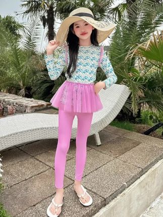 #女童游泳衣#女童长袖游泳衣#生女儿就要这样穿 #一起游泳吧