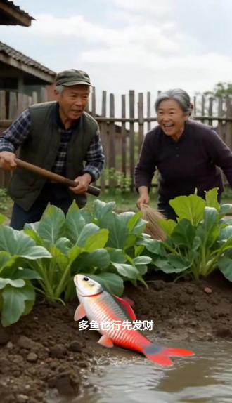 #AI菜园刨地遇鱼涌 #随变ai随便玩