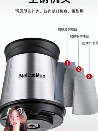 【高货品质】美罗漫meiluoman绞肉机家用电动玻璃碗打肉馅双刀款w