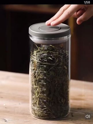 玻璃茶叶罐微真空密封罐按压防潮罐子花胶陈皮储存罐咖啡豆储物罐#茶叶 #茶具 #养生茶