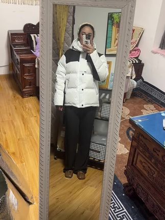【纫羽90白鸭绒】90白鸭绒百搭拼色短款保暖羽绒服