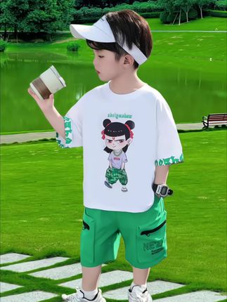 #夏季穿搭 #短袖男童套装 #短袖套装 #童装新款 #运动套装