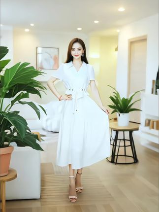 时尚洋气假两件连衣裙女夏季新款收腰显瘦减龄气质中长款裙子#女生就是要多穿漂亮衣服#给夏天一点颜色看看#自带松弛感的慵懒风穿搭#梨形身材显瘦穿搭公式#不需要瘦也可以很好看