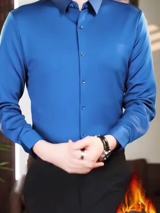 挺括有型,抗寒保暖#强烈推荐 #男士衬衫 #商务休闲 #冬季必备 #加绒保暖