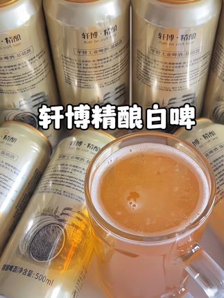 挖到宝了!就这个两块出头一大罐的白啤只要它不涨价,我就会一直回购,轩博精酿白啤太懂微醺感了开瓶就闻得到麦芽香,入口麦香浓郁还带点回甘一点不苦,清爽醇厚的口感真的好好喝!#轩博精酿白啤 #精酿白啤#微醺#超便宜超划算
