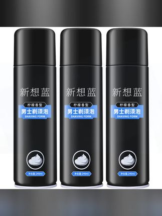 想蓝男士剃须泡沫软化胡须剃须刀手动刮胡刀剃须膏啫喱刮胡泡沫#剃须泡 #男士剃须泡 #剃须膏 #啫喱刮胡泡面 #男士剃须泡沫