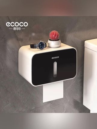 ecoco简约纸巾盒卫生间厕纸盒置物架厕所免打孔防水抽纸卷纸筒#纸巾盒 #家用纸巾盒 #免打孔纸巾盒 #置物盒 #抽纸盒