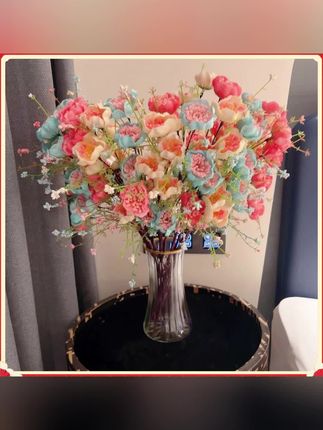 轻奢高档仿真花摆设杜鹃花假花客厅餐桌干花束装饰插花艺家【大橘】#干花束