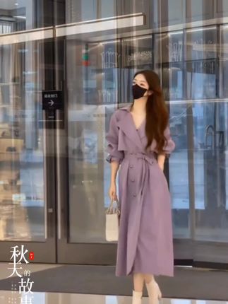#无限回购的宝藏单品 外套女款爆款2025新款英伦风中长款高级感气质休闲宽松风衣