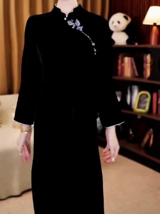 【晚香玉】满分桑蚕丝丝绒上衣女秋修身新中式国风小衫MCGSY1656#品质女装 #优雅气质 #谁穿谁漂亮 #高端大气 #女神范