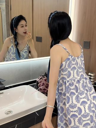 海蓝扇扇丨这套睡裙会偷走少女心!#睡衣家居服#少女感夏日ootd#甜妹统治世界🎀#可爱到爆炸#韩系穿搭