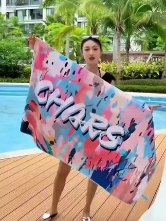 速干运动浴巾,吸水性好#加大浴巾 #浴巾 #高品质浴巾 #大款浴巾