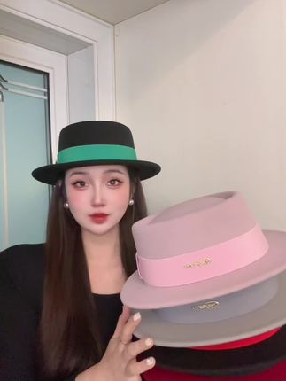 秋冬新款4厘米小帽檐#帽子推荐 #帽子 #秋冬新款帽子 #平顶帽 #仙女必备
