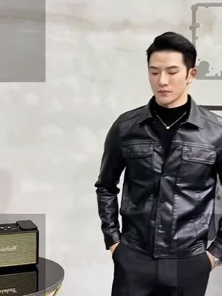 罗蒙男士春秋新款品质海宁皮夹克皮衣时尚韩版潮流休闲外套飞行员#品质男装 #气质皮衣