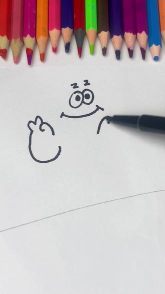 简单几笔画一个派大星!#简笔画