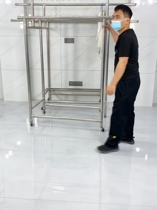 不锈钢晾衣架折叠款,一体折叠不占地方#源头实力厂家 #高端大气 #折叠晾衣架