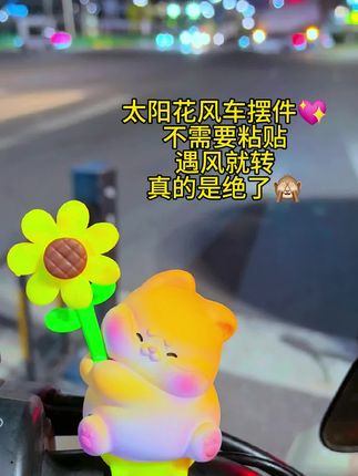 这么可爱高级太阳花车头摆件真的是绝了。不需要粘贴,遇风就转动#车载摆件 #中控小摆件 #车头摆件 #电瓶车摆件 #汽车摆件