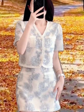 小香风温柔甜美两件套