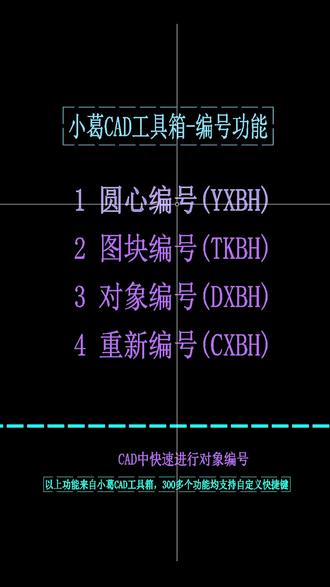 CAD中快速进行对象编号 小葛CAD工具箱-编号功能,对象编号,图块编号,圆心编号#小葛CAD工具箱 #CAD插件#CAD编号#自动编号