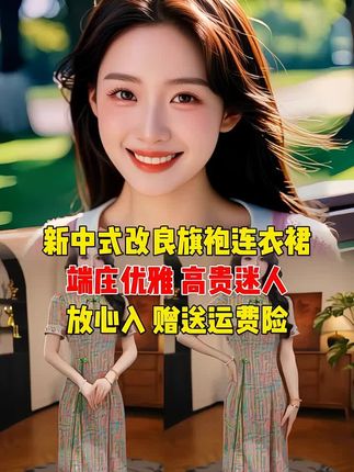 新中式改良旗袍连衣裙#改良旗袍 #新中式国风 #夏季新款连衣裙 #修身显瘦