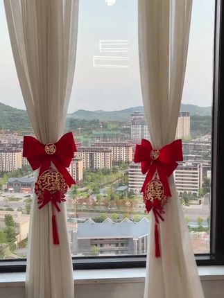 【乔迁窗帘绑带】蝴蝶结挂饰喜庆搬家进宅新居客厅布置仪式装饰用品