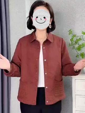 中年妈妈秋装上衣2025新款外套中老年女装春秋洋气大码夹克风衣服#中年妈妈秋装 #中老年女装 #妈妈夹克外套 #夹克外套 #春秋外套