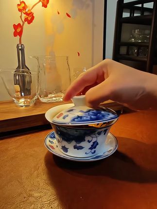 #喜欢喝茶 #盖碗 #悬停盖碗 #盖碗泡茶的手法 #盖碗泡茶