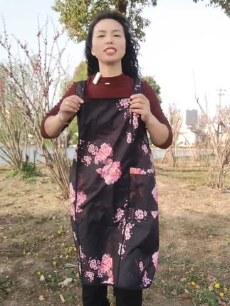新中式围裙,富贵花开,洋气又好看,耐磨又耐脏,防油防污#优雅气质 #围裙