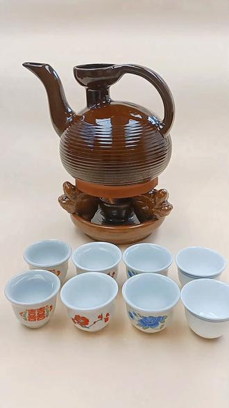 温酒壶酒燎子鸭嘴壶烫酒壶酒精加热底座土陶通用传统怀旧情怀陶艺#烫酒壶