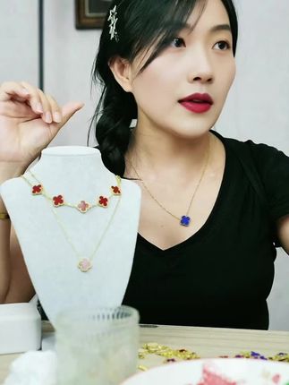 【镀K金】双面四叶草手链+久戴不掉色项链