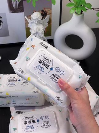 贝因美80抽湿厕纸家庭装,私处清洁好帮手,男女适用的洁厕湿巾#贝因美品质 #原料安全 #无有害添加 #放心使用