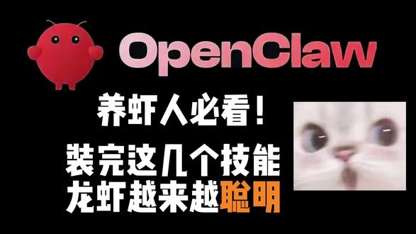 养虾人必看!装完这几个技能你的OpenClaw龙虾越来越聪明 #openclaw #openclaw部署 #openclaw技能 #养龙虾 #openclaw教程