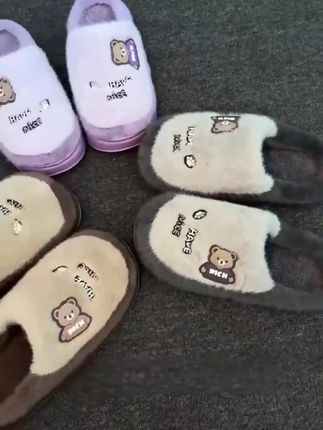 #厚底加绒保暖棉拖鞋#舒适不捂脚#防滑防臭凉拖#视频同款在商品橱窗